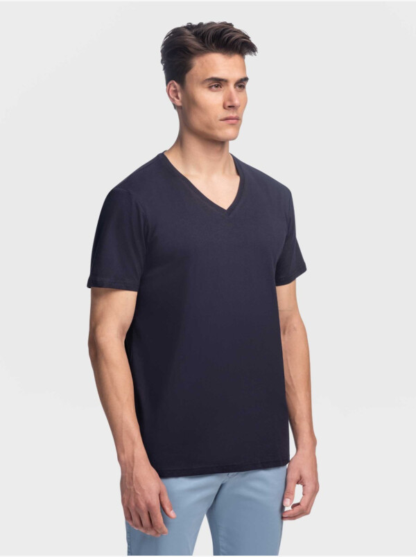 Somber eb heuvel Blauw T-shirts met V-hals kopen? Shirts in 3 lengtes - Girav