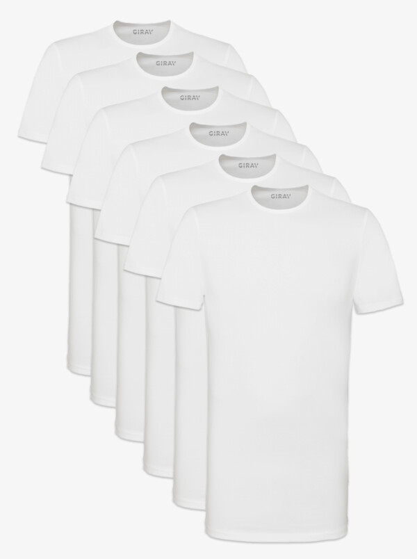 Integreren expeditie wat betreft Melbourne T-shirts Wit (6-pack) - Voor lange heren - Girav